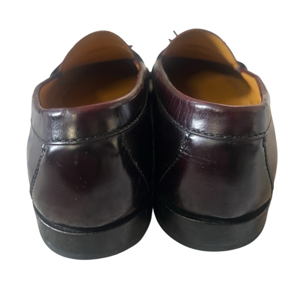 Cole Haan Mens Pinch Tassel Penny Loafers Burgundy Slip On Dress Shoes Size 9.5 - Picture 5 of 7